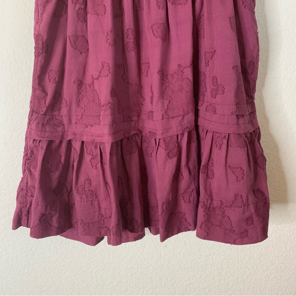 By Anthropologie The Somerset Textured Mini Dress plum M - Picture 3 of 11